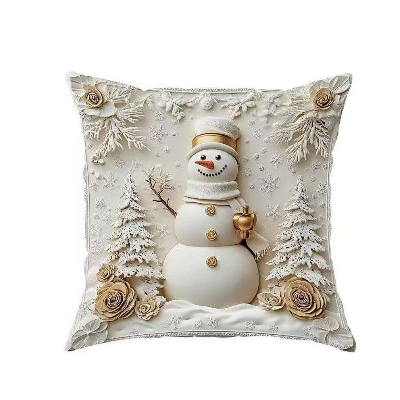 Christmas Festival Elk Rabbit Decorative Sofa Atmosphere Linen Cushion Cover