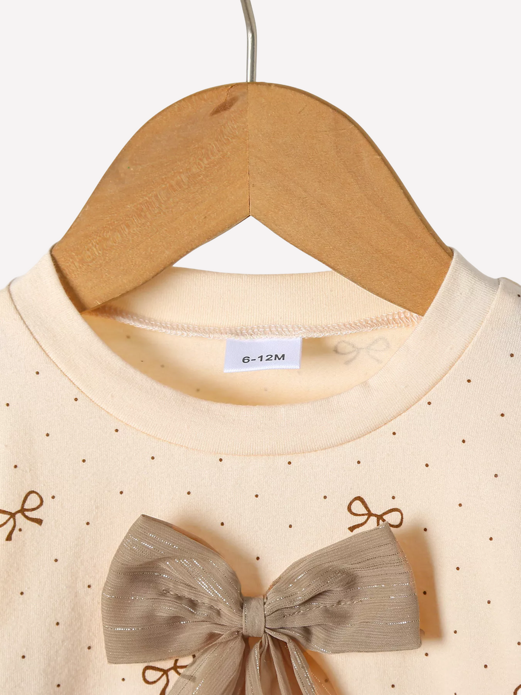 Children's Bowknot Ruffle Sleeve Top and Pants Set - Kidnor