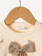 Children's Bowknot Ruffle Sleeve Top and Pants Set - Kidnor