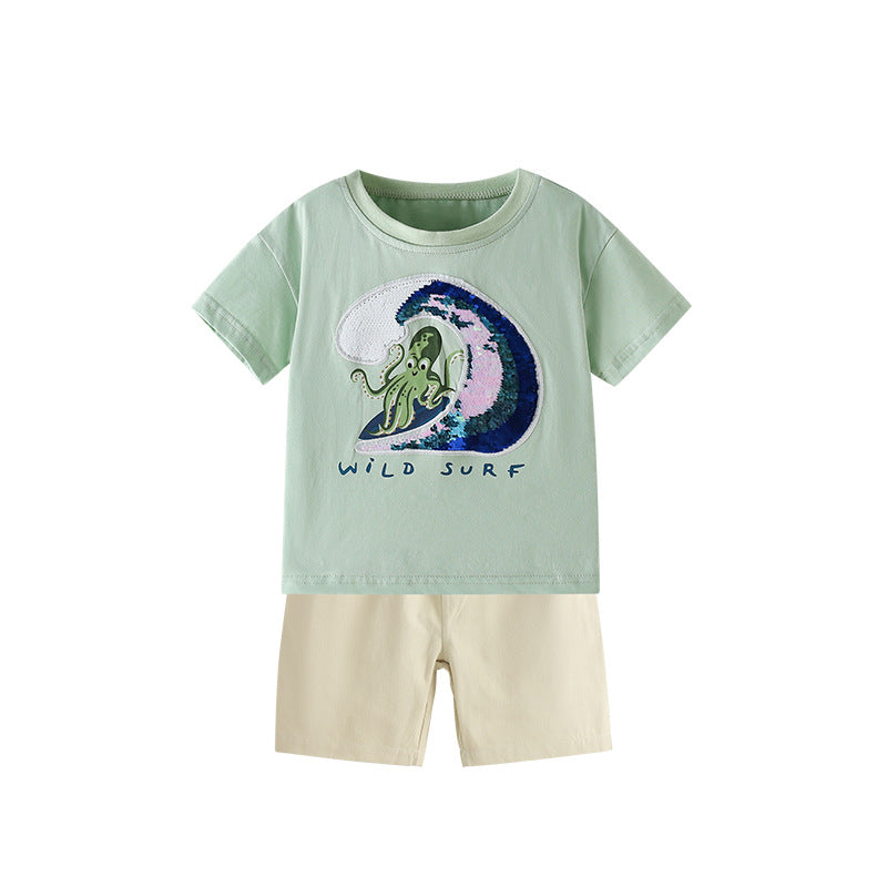 Boys' Summer Casual Two-Piece Children's Outfit