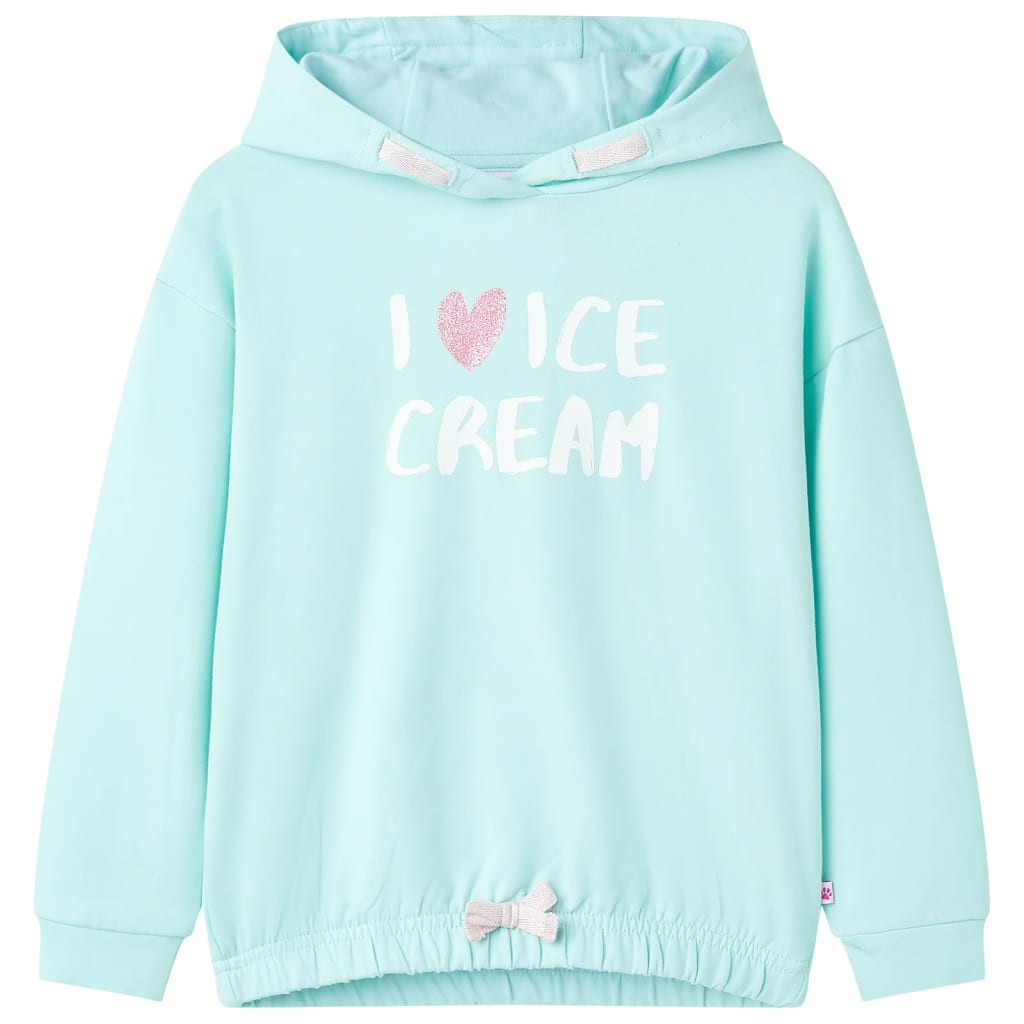 Children's light pink hoodie, size 104; Children's light pink hoodie, size 116; Children's light pink hoodie