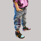 Children's Embroidered Trousers Plus Fleece Thick Pants