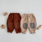 Baby Corduroy Check Pattren All-match Trousers