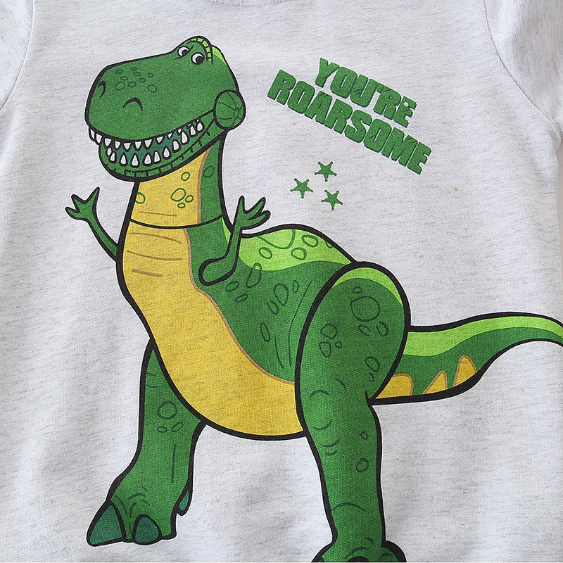 Boys Long Sleeve Cotton Printed Dinosaur Sweatshirt - Kidnor