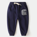 Letter Embroidered Velvet Pants Thickened Trousers - Kidnor