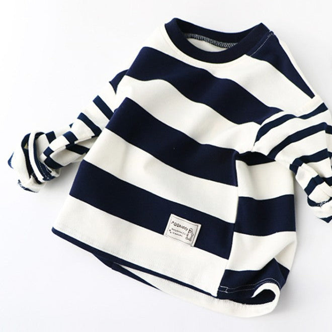 Striped Black White Pullover Sweater - Kidnor