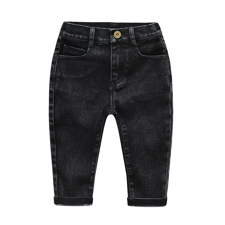 Children's High Elastic Fitting Denim Trousers - Kidnor