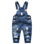 Boys' Fashion Simple Denim Suspender Pants - Kidnor