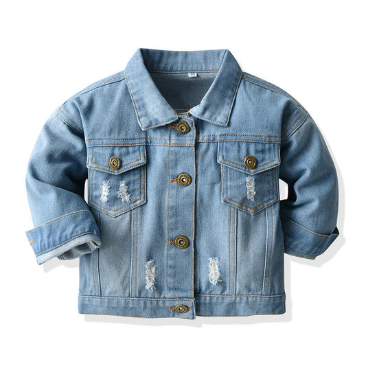 Distressed Denim Cardigan - Kidnor