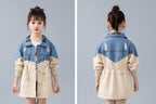 Fashion Simple Children's Denim Trench Coat - Kidnor