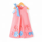 Bow Flower Applique Vest Dress Princess Style