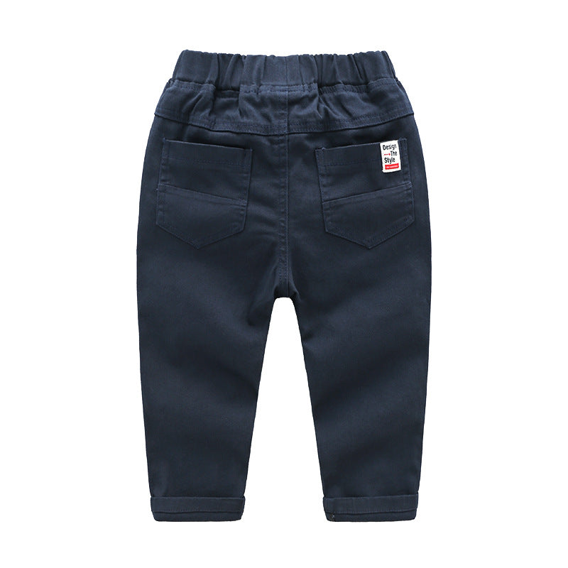 Embroidered Pants Solid Color Soft Children's Pants - Kidnor