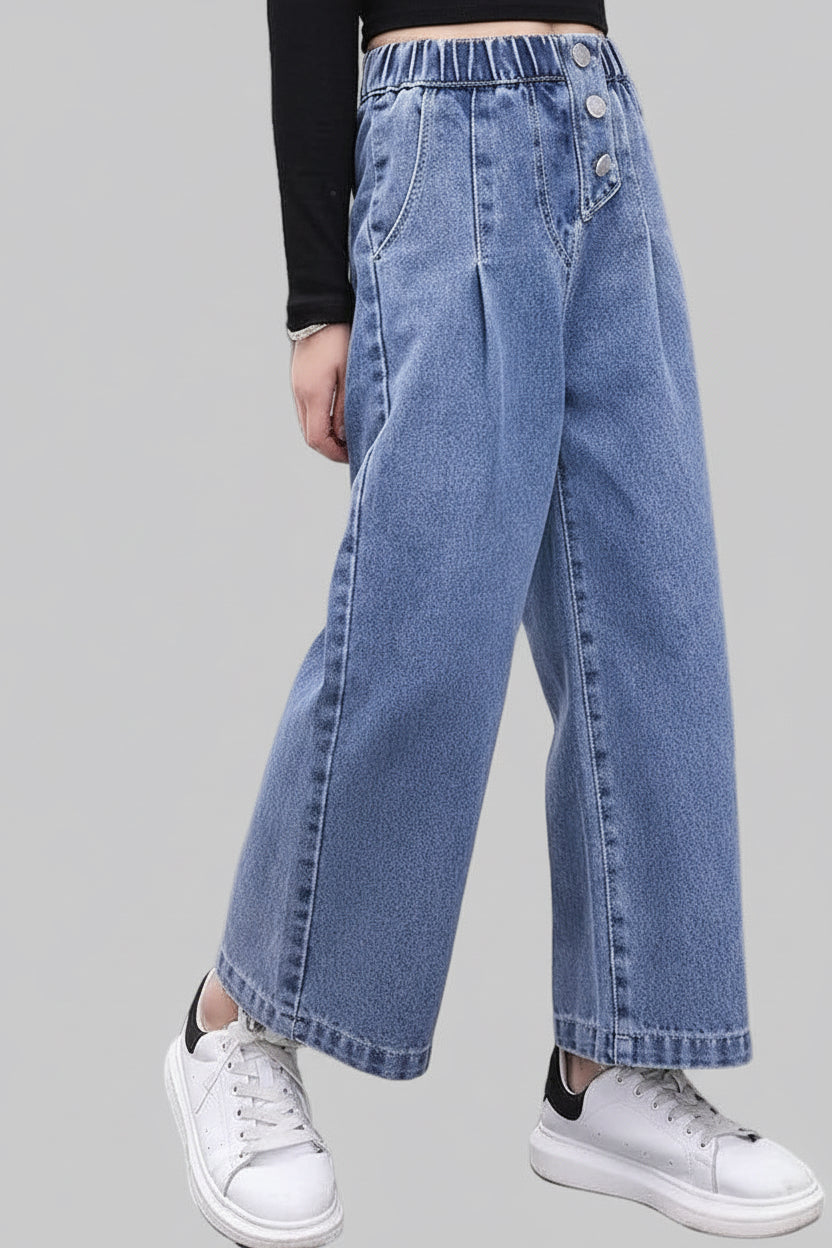 Fashion Loose Simple Casual Girls Jeans - Kidnor